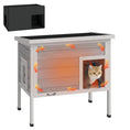 Load image into Gallery viewer, Outdoor Cat House Weatherproof with Removable Insulated Liner, Raised Wooden Cat House, Insulated Cat Shelter, Outdoor Use, Waterproof Asphalt Roof, Escape Door, Opening Top