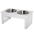 Load image into Gallery viewer, Raised Dog Bowl Feeding Bowls with Stand for Extra Small and Small Dogs Elevated Pet Bowls Water Food Feeder 44L x 24W x 15H cm - White