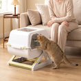 Load image into Gallery viewer, Cat Litter Box with Lid, Enclosed Cat Litter Box with Deodorization Bag & Drawer Pan, High Sides & Flip-to-Clean, Multi-Entry Design, Odor Control, Yellow