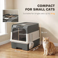 Load image into Gallery viewer, Cat litter Box with Lid, Enclosed Cat Litter Box with Pull-Out Drawer Tray, Scoop, 4 Deodorisation Bags, Front Entry & Top Exit, Privacy, Odour Control and Easy to Clean, Grey