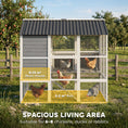 Load image into Gallery viewer, 77" Large Chicken Coop for 6-8 Chickens, Outdoor Wooden Hen House Poultry Cage with Run, 3 Nesting Boxes, Waterproof Roof, Removable Tray, Ramp for Farm Backyard, Gray