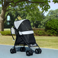 Load image into Gallery viewer, Pet stroller for Miniature Dogs, Foldable Dog Stroller with Shoulder Strap, 4 Wheels Pet Pram with Storage Bag, Cup Holder, Light Grey