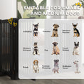 Load image into Gallery viewer, 30"H Foldable Dog Gate with Door, 4 Panels Freestanding Pet Gate Barriers Indoor with Support Feet, Puppy Fence for Dogs, Light Grey