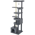 Load image into Gallery viewer, 79 Inch Cat Tree, Extra Tall Large Cat Tower with Scratching Posts, 2 Perches, 2 Caves, Large Hammock, Pompoms, Multi-Level Plush Kitty Condo for Multiple Indoor Kittens