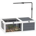 Load image into Gallery viewer, Tortoise House, Wooden Tortoise Table, Tortoise Enclosure with Adjustable Lamp Holder, Openable Lids, Pull-Out Trays - Grey