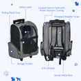 Load image into Gallery viewer, Pet Travel Backpack Bag Cat Puppy Dog Carrier w/ Trolley and Telescopic Handle Portable Stroller Wheel Luggage Bag (Grey)