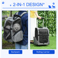 Load image into Gallery viewer, Pet Travel Backpack Bag Cat Puppy Dog Carrier w/ Trolley and Telescopic Handle Portable Stroller Wheel Luggage Bag (Grey)