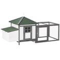 Load image into Gallery viewer, Chicken Coop with Chicken Run, Outdoor Hen House Poultry Cage with Nesting Box, Openable Top, 196 x 76 x 97cm, Grey