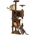 Load image into Gallery viewer, 63" Cat Tree, Cat Tower for Indoor Cats with Scratching Posts, Cat Condos, Bed, Platforms, Ramp, Toy Ball, Cat Activity Center, Light Brown