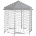 Gallery viewerに画像を読み込む, Outdoor Dog Kennel Dog Run with Waterproof, UV Resistant Cover for Medium and Large Sized Dogs, 6.9' x 6.1' x 7', Silver