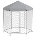 Gallery viewerに画像を読み込む, Outdoor Dog Kennel Dog Run with Waterproof, UV Resistant Cover for Medium and Large Sized Dogs, 6.9' x 6.1' x 7', Silver