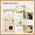 Load image into Gallery viewer, Cat Tree, 90cm Cat Tower with Sisal Scratching Posts, Cat Condo, Hammock, Top Perch and 2 Hanging Toys for Indoor Cats, Beige