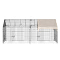 Load image into Gallery viewer, Rabbit Run Playpen, Guinea Pig Cage with Pitched Roof, Sun Protection Cover, 220 x 103 x 103 cm, Metal Enclosure for Small Animals, Chickens, Ferrets, Beige