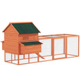 Load image into Gallery viewer, 137"L Chicken Coop, Wooden Large Hen House with Chicken Run, Nesting Box, Poultry Cage for Outdoor, Backyard, Orange
