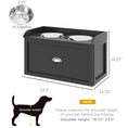 Load image into Gallery viewer, PawHut Dog Feeding Station with Storage Drawer, Dog Food Storage Cabinet with 2 Removable Elevated Dog Bowls for Large Sized Dogs, Black