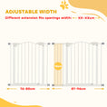 Load image into Gallery viewer, 29"-37" Wide Dog Gate with Door, Pressure Fit, Auto Close, Double Locking for Doorways Hallways Stairs, 31" Tall, White