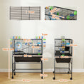 Load image into Gallery viewer, Hamster Cage, 3 Tier Large Gerbil Cage on Wheels with 17 cm Deep Tray, Storage Shelf, Big Exercise Wheel, Tube System, Hut, Platforms, Ramps, Food Dish, Water Bottle, for Syrian Hamsters, Rats