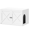 Load image into Gallery viewer, Cat Litter Box Enclosure, Hidden Washroom Furniture with Doors, Cat Hole, Handles, Indoor Pet House Side End Table Fit Most of Cat and Litter Box, 31.5" x 21" x 20", White