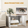 Load image into Gallery viewer, Cat Litter Box Enclosure, Hidden Washroom Furniture with Doors, Cat Hole, Handles, Indoor Pet House Side End Table Fit Most of Cat and Litter Box, 31.5" x 21" x 20", White