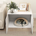 Load image into Gallery viewer, Cat Litter Box Enclosure, Hidden Washroom Furniture with Doors, Cat Hole, Handles, Indoor Pet House Side End Table Fit Most of Cat and Litter Box, 31.5" x 21" x 20", White