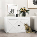 Load image into Gallery viewer, Cat Litter Box Enclosure, Hidden Washroom Furniture with Doors, Cat Hole, Handles, Indoor Pet House Side End Table Fit Most of Cat and Litter Box, 31.5" x 21" x 20", White