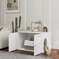Load image into Gallery viewer, Cat Litter Box Enclosure, Hidden Washroom Furniture with Doors, Cat Hole, Handles, Indoor Pet House Side End Table Fit Most of Cat and Litter Box, 31.5" x 21" x 20", White