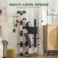 Load image into Gallery viewer, 59 Inch Cat Tree, Large Multi-Level Cat Tower with Sisal Scratching Posts, Cozy Condo, Top Perch, Ladder and Interactive Balls for Indoor Kittens, Dark Grey