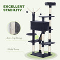 Load image into Gallery viewer, 59 Inch Cat Tree, Large Multi-Level Cat Tower with Sisal Scratching Posts, Cozy Condo, Top Perch, Ladder and Interactive Balls for Indoor Kittens, Dark Grey