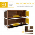 Load image into Gallery viewer, PawHut 54" 2-Story Large Rabbit Hutch Bunny Cage Wooden Pet House Small Animal Habitat with Lockable Doors, No Leak Tray and Waterproof Roof for Outdoor/Indoor Brown