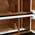 Load image into Gallery viewer, PawHut 54" 2-Story Large Rabbit Hutch Bunny Cage Wooden Pet House Small Animal Habitat with Lockable Doors, No Leak Tray and Waterproof Roof for Outdoor/Indoor Brown