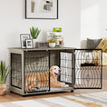 Load image into Gallery viewer, Dog Crate Furniture, Dog Cage End Table with Large Top, Soft Washable Cushion, Lockable Front Door, Wire Mesh Ventilation, Indoor Pet Crate for Large Sized, 100 x 60 x 74cm - Grey