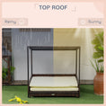 Load image into Gallery viewer, PawHut Wicker Dog House Outdoor with Canopy, Rattan Dog Bed with Removable Cushion, Raised Dog Bed, Cat Shelter, Patio Pet Sofa for Medium Sized Pet Mixed-Brown
