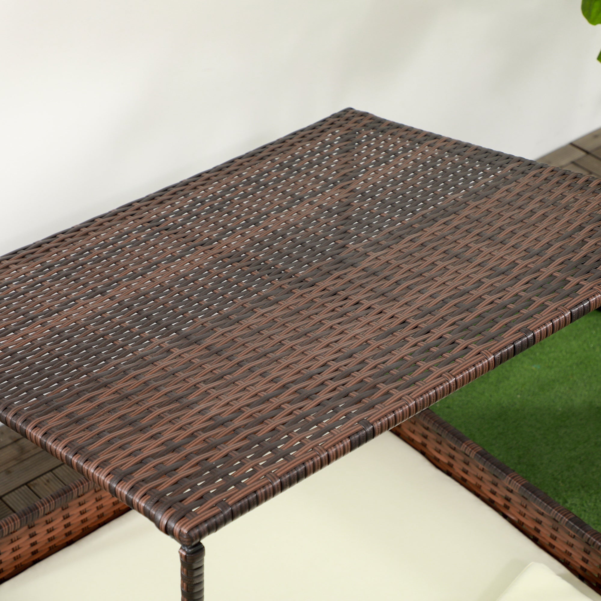 PawHut Wicker Dog House Outdoor with Canopy, Rattan Dog Bed with Removable Cushion, Raised Dog Bed, Cat Shelter, Patio Pet Sofa for Medium Sized Pet Mixed-Brown