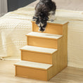 Load image into Gallery viewer, Pet Stairs Dog Steps for High Bed, 4 Levels Dog Stairs for Car, Wooden Cat Ladder with Non-Slip Carpet, 15.7" L x 23.2" W x 21.3" H, Natural Wood