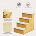 Load image into Gallery viewer, PawHut Pet Stairs, Small Pet Steps with Cushioned Removable Covering for Dogs and Cats Up To 22 lbs. , Natural