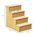 Load image into Gallery viewer, PawHut Pet Stairs, Small Pet Steps with Cushioned Removable Covering for Dogs and Cats Up To 22 lbs. , Natural