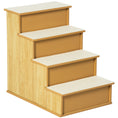 Load image into Gallery viewer, PawHut Pet Stairs, Small Pet Steps with Cushioned Removable Covering for Dogs and Cats Up To 22 lbs. , Natural