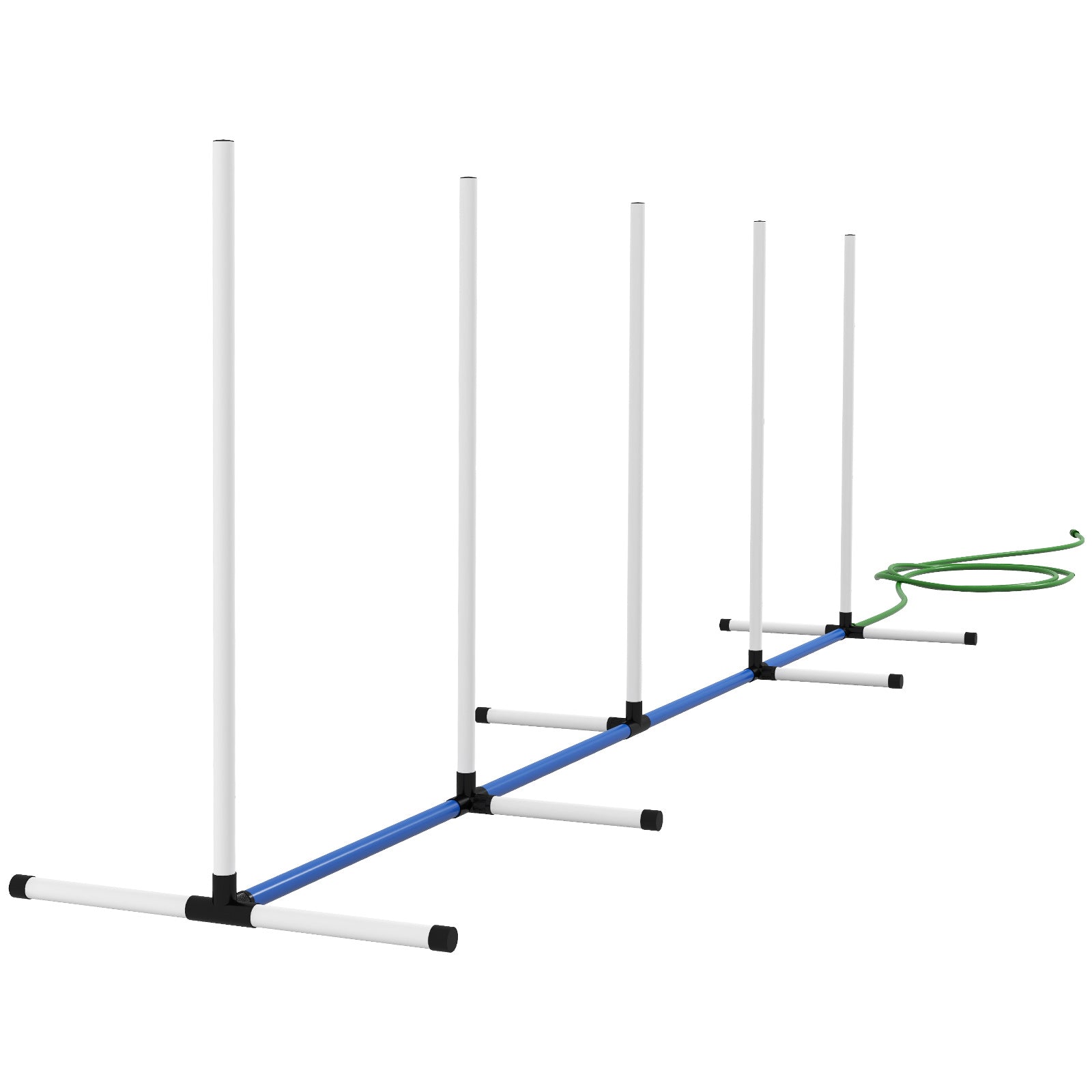 PawHut 2 Piece Dog Agility Training Equipment Set with Spray Water Tube, Weave Poles, Whistle, Carry Bag, Dog Agility Course for Outdoor, Garden, Backyard, White