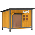 Charger l'image dans la visionneuse de la galerie, Dog House Anti-Chewing Steel Frame, Wooden Dog Kennel House with Openable Roof, Removable Floor, Door Curtain, Weatherproof Pet Shelter for Outdoor Indoor