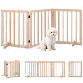 Load image into Gallery viewer, Wooden Dog Gate, 3-Panel Freestanding Pet Gates Indoor with 2 Support Feet and 360° Flexible Hinges, Foldable Dog Barrier for Stairs, Doorways, Bedrooms, 61H cm, Natural