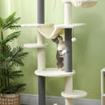 Load image into Gallery viewer, PawHut Cat Tree Tower, Floor to Ceiling Cat Tree, Adjustable Height (89"- 100"), 7 Tier Cat Tower with Scratching Posts, Hammock, Perches, Toy Balls & Rope Cat Toy for Indoor Cats, White