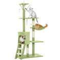 Load image into Gallery viewer, Cat Tree, 53" Cat Tower for Indoor Kittens with Sisal Scratching Posts, Plush Perches, Condo, Hammock, Ladder, Dangling Toys, Multi-Level Kitty Activity Centre, Green