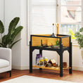 Load image into Gallery viewer, Tortoise Habitat with Storage Shelf, Wooden Tortoise Enclosure with Clear Windows, Lamp Holder, Openable Top, Built-in Tray, Reptile Cage for Indoor Outdoor Use, Yellow