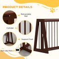 Load image into Gallery viewer, PawHut Freestanding Pet Gate, Wooden Dog Gate with 28"-75" Retractable Length, Support Feet, Non-Slip Mats, 3 Panel Pet Gate for Indoor, Stairway, Doorway, Brown