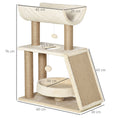 Load image into Gallery viewer, Cat Tree for Indoor Cats with Scratching Posts Pad, Kitten Tower with Bed Perch Ball Toy, 60 x 30 x 76 cm, Light Brown