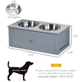 Load image into Gallery viewer, PawHut Elevated Dog Bowls, Raised Dog Bowl Stand with Storage, 2 Stainless Steel Bowls, Pet Feeding Station for Medium Dogs, Indoor Use, 23.6" x 11.8" x 9.4", Gray