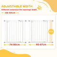 Load image into Gallery viewer, Dog Gate Stair Gate Pressure Fit Pets Barrier Auto Close for Doorway Hallway, 74-87cm Wide Adjustable, White