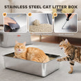 Load image into Gallery viewer, XL Stainless Steel Litter Box with Lid, Extra Large Enclosed Cat Litter Box for Big Cats with Flip Cover, Scoop, Pedal, Deodorizer, Leak-Proof, Odor-Resistant, Easy Cleaning