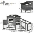 Charger l'image dans la visionneuse de la galerie, 79" Wooden Chicken Coop, Outdoor Hen House, Poultry Habitat with Removable Tray, Nesting Box, Run, Ramp, Grey