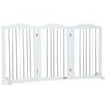 Load image into Gallery viewer, Foldable Dog Gate, Freestanding Pet Gate, Dog Barrier with Two Support Feet, for Doorways, Stairs, Halls - White